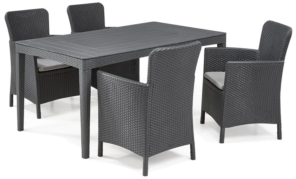 Keter Súprava záhradného nábytku Girona Miami (5-dielna súprava, antracitová) (100279481)