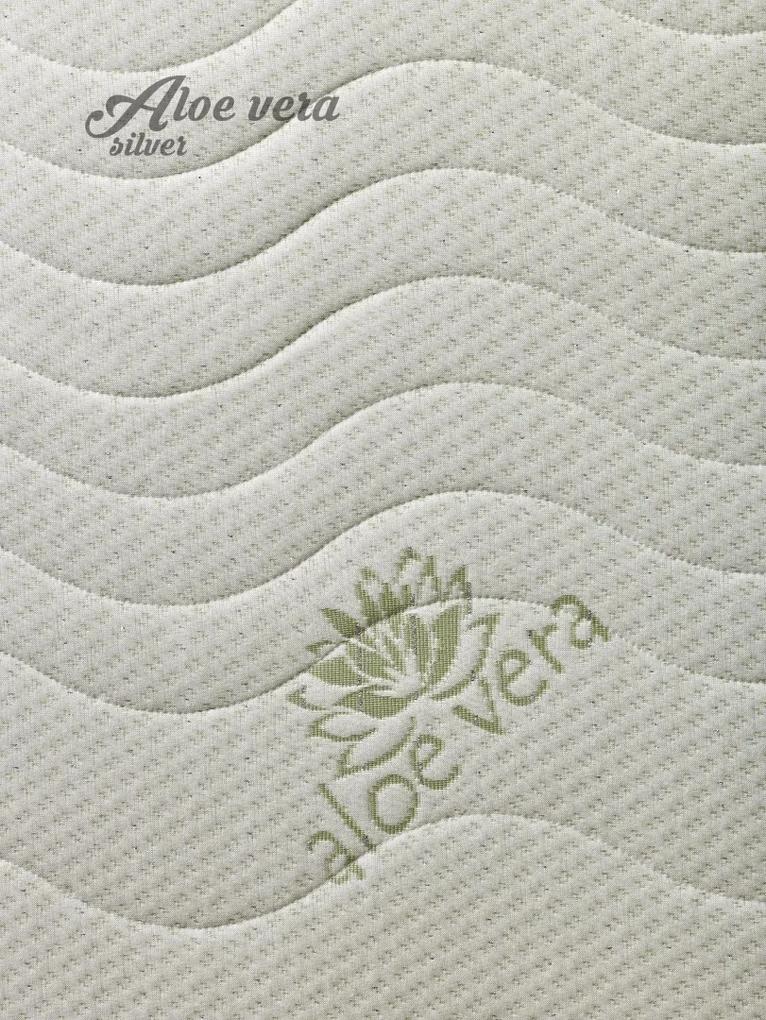 Texpol LUXURY - luxusný vysoký matrac s poťahom Aloe Vera Silver 100 x 210 cm, snímateľný poťah
