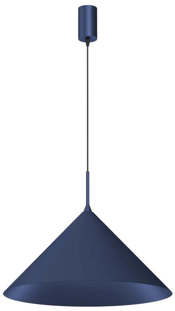 Závesné svietidlo Capital, 1x tmavomodré kovové tienidlo, (fi 46cm), db