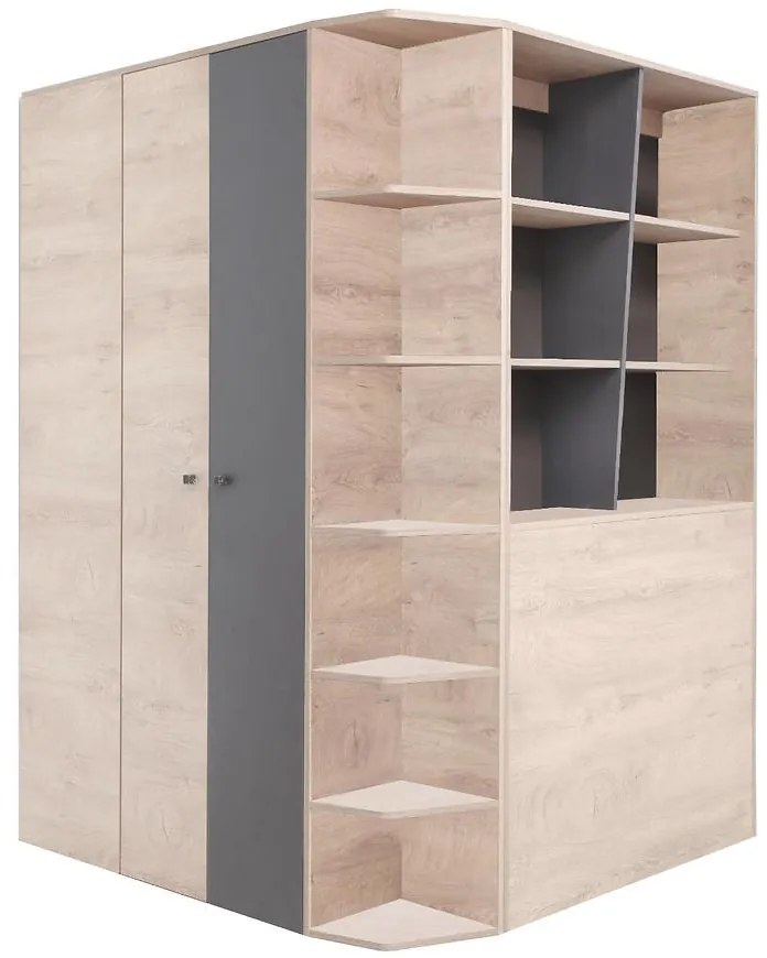 Rohová skriňa Delta dl1 dub/antracit