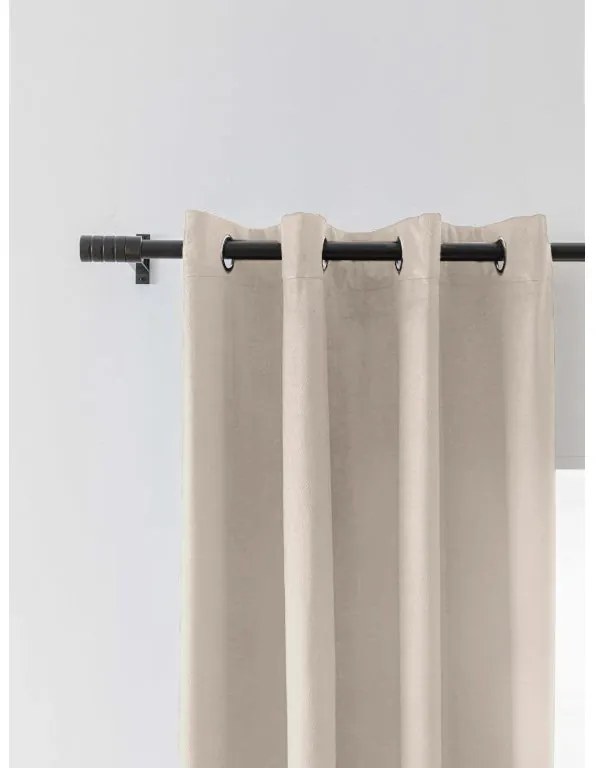 Zatemňovacie závesy VELVET béžové 140x250 cm (2 ks), kovové krúžky