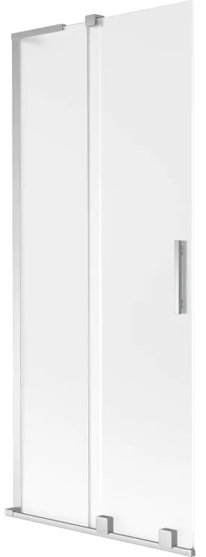 Mexen Velar L, 2-krídlová posuvná vaňová zástena 85 x 150 cm, 8mm sklo námraza, chrómová, 896-085-003-31-01