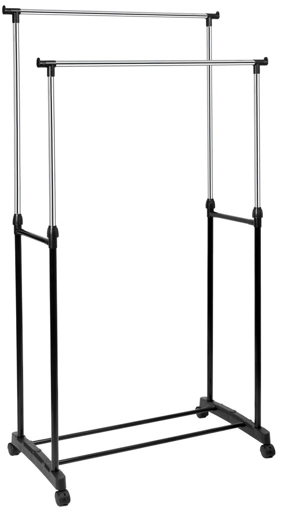 Stojan na oblečenie WALERIA čierna/strieborná