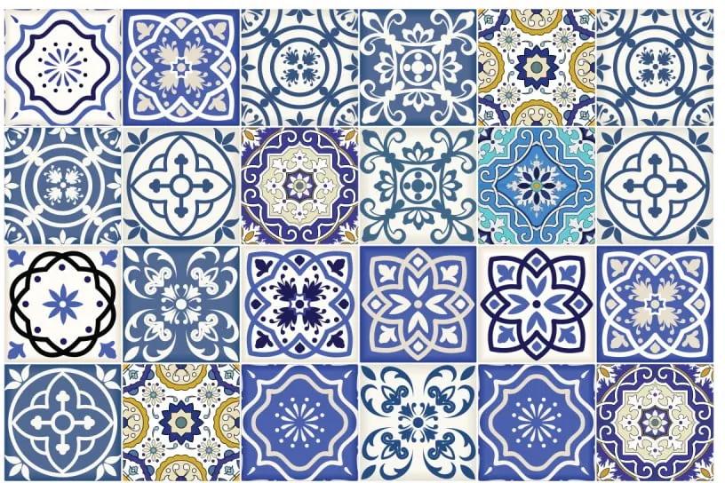 Sada 24 nástenných samolepiek Ambiance Wall Stickers Tiles Flamenco, 10 × 10 cm