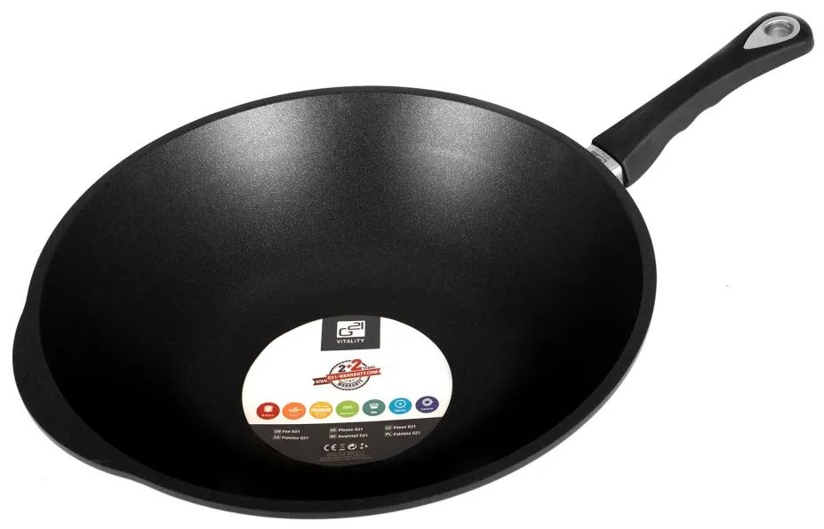 Wok panvica Cheff s pokrievkou, 36 cm