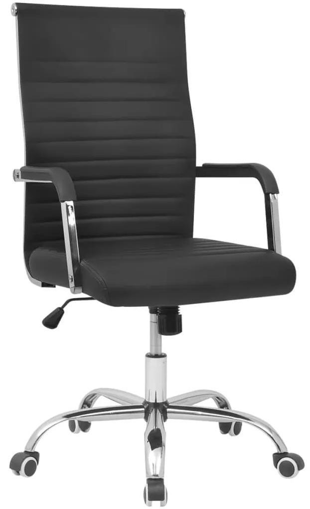 vidaXL Čierne kancelárske kreslo z umelej kože  55 x 63 cm