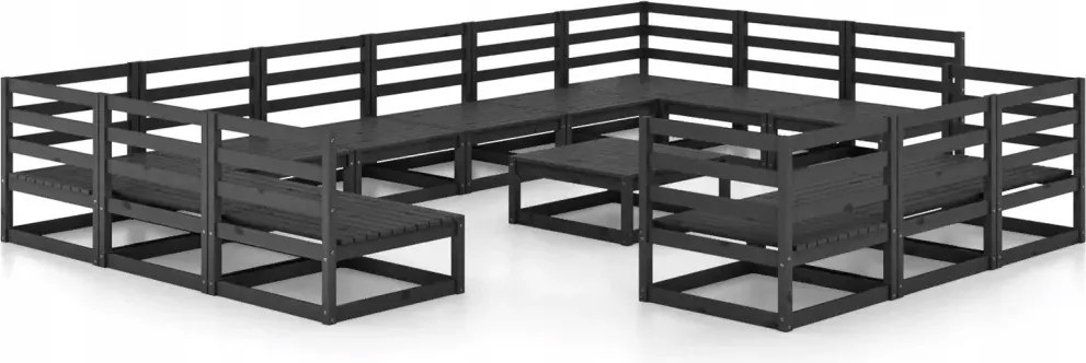 vidaXL 14-dielna sada sedacieho nábytku do záhrady, borovicové drevo