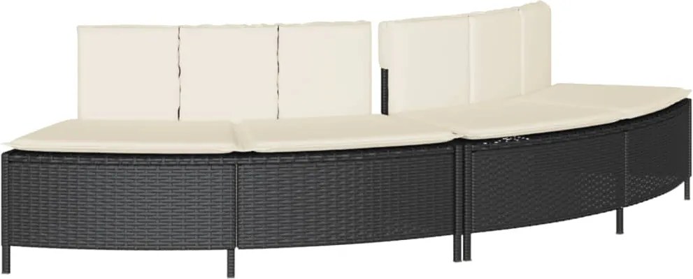 vidaXL lavičky k vírivke s podložkami 2 ks čierne polyratan