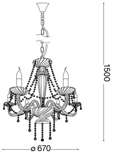 Ideal Lux - Krištáľový luster na reťazi AMADEUS 6xE14/40W/230V pr. 67 cm číra