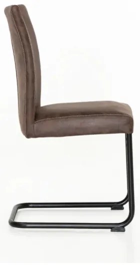 furniture-nabytek.cz - Sada 2 jedálenských stoličiek Kenton s semišovým vzhľadom, hnedá / čierna