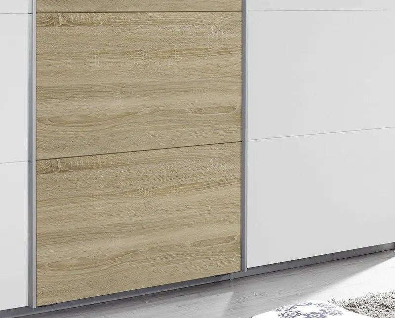 Šatníková skriňa Kulmbach, dub sonoma / biela