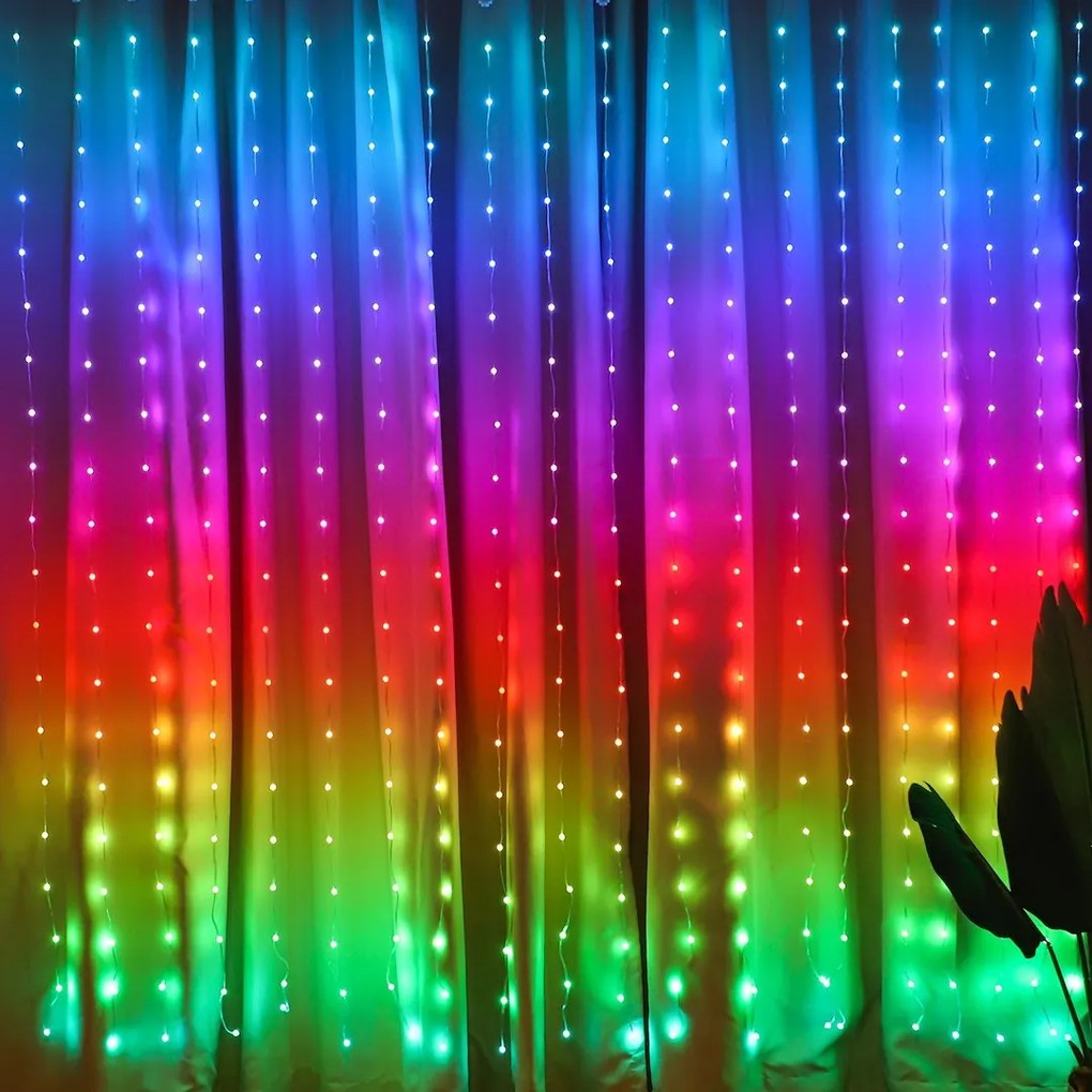 Ecolamp LED svetelný záves Wizard, 2x2m, RGB, ovládač