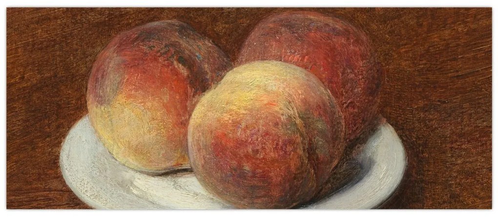 Obraz - Henri Fantin-Latour, Three Peaches on a Plate, reprodukcia (120x50 cm)