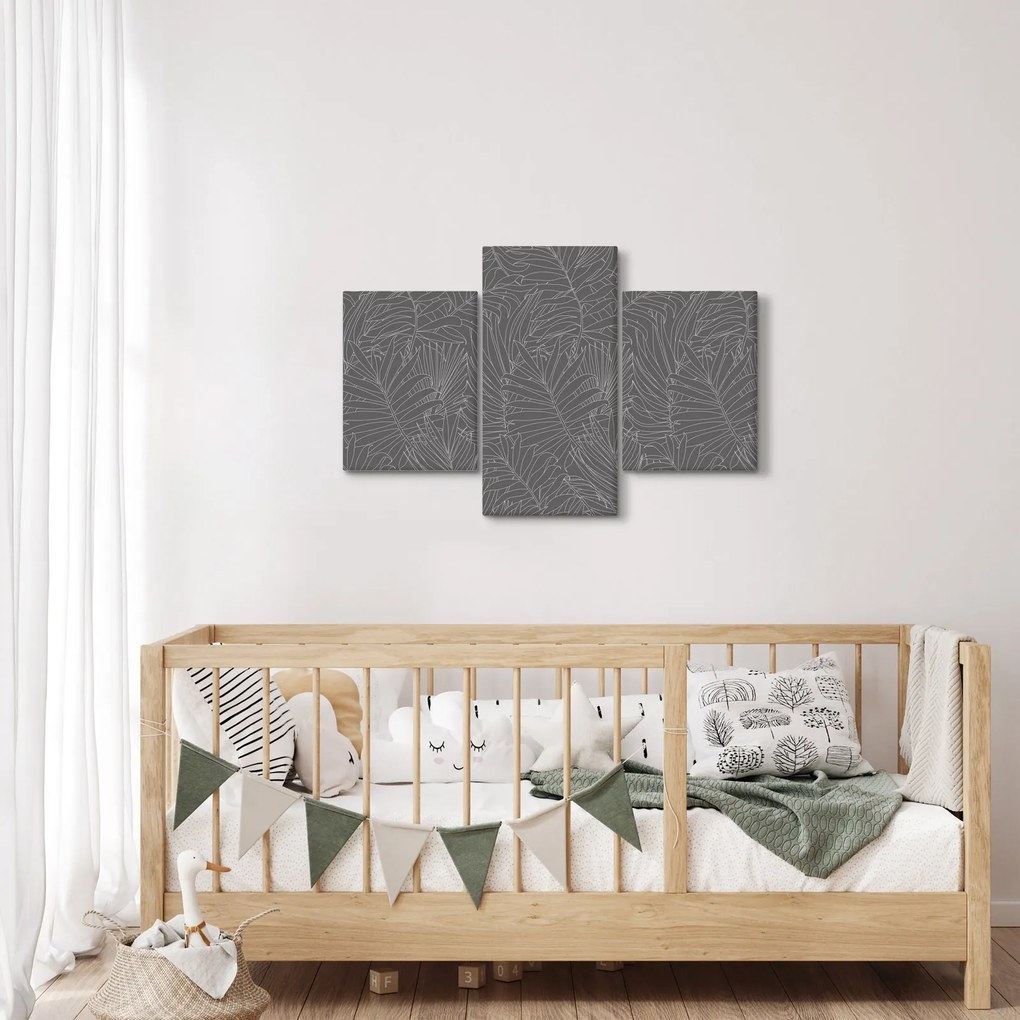 Obraz - Šedé palmové listy (90x60 cm)