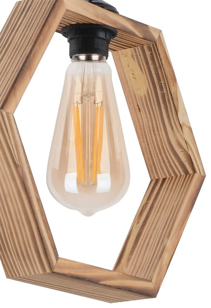 Závesný luster Hexagon hnedý