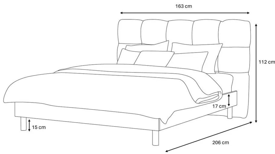 Béžová čalúnená dvojlôžková posteľ s roštom 140x190 cm Kumo – Bobochic Paris