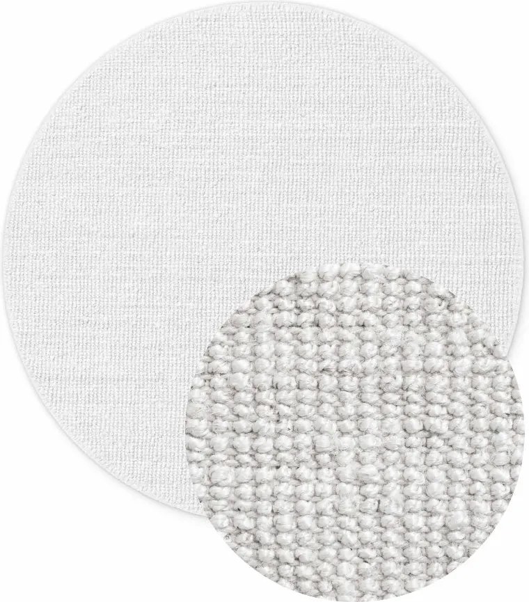 Hanse Home, Kusový koberec Jaipur 106325 White kruh, 200x200 (priemer) kruh, biela, chodba / predsieň