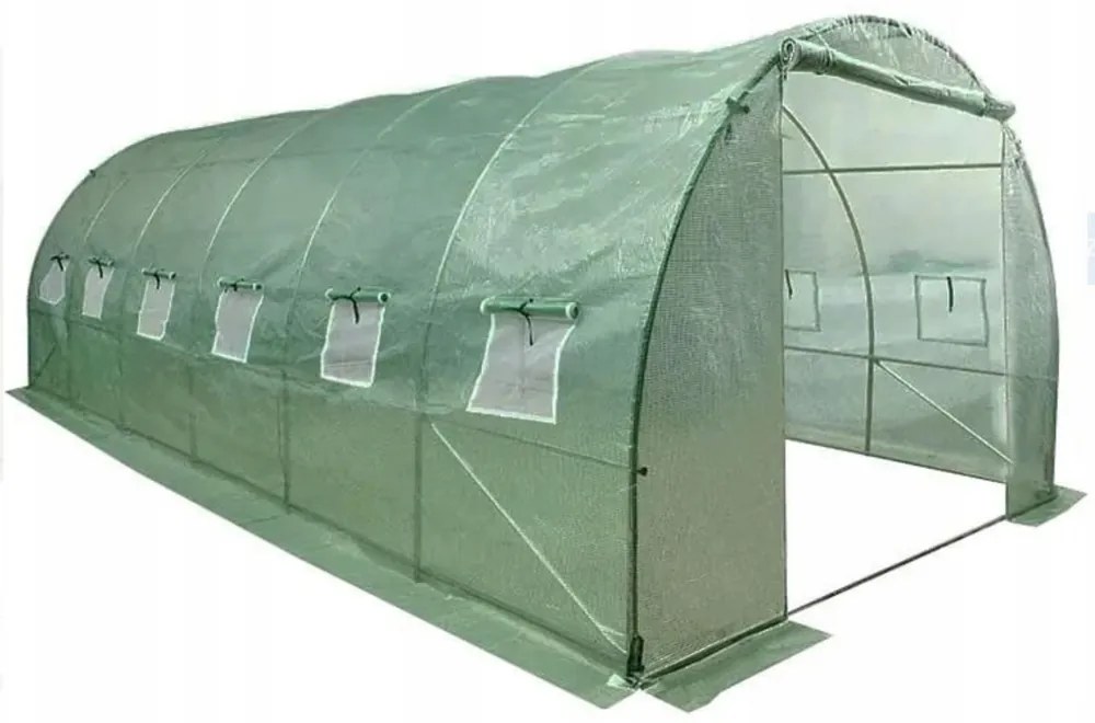 Lean Záhradný fóliový skleník 6x3x2m 18m² - zelený s rámom