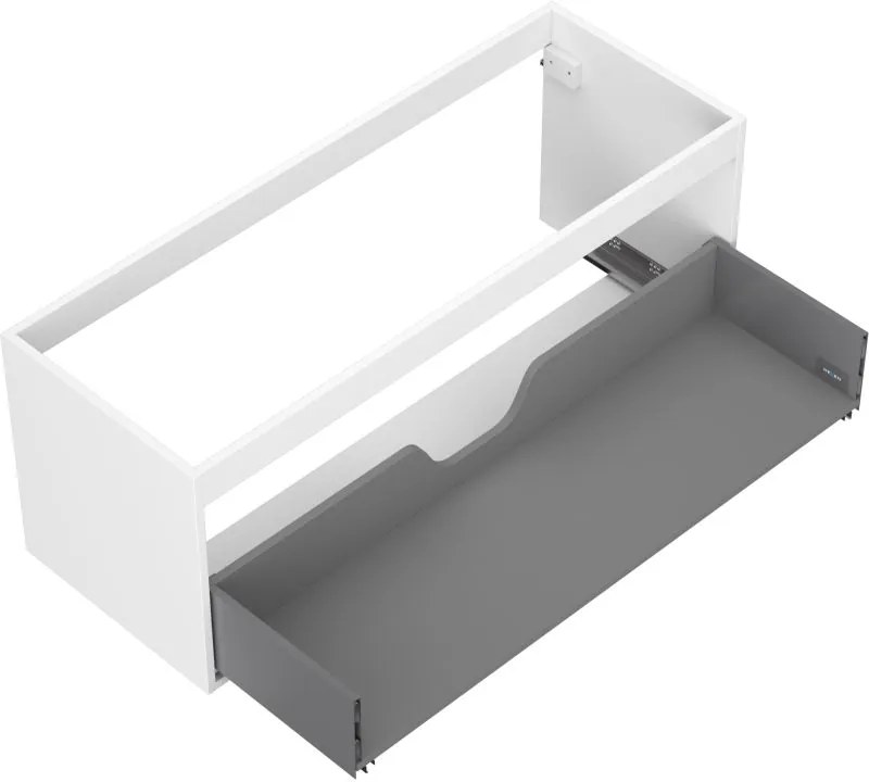 Mexen Box-A, závesná skrinka 120 cm, 1 zásuvka, biela matná, 91AX0-1200-470-1-01