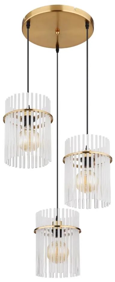 Globo 15698-3HRM - Luster na lanku GORLEY 3xE27/60W/230V pr. 47 cm zlatá