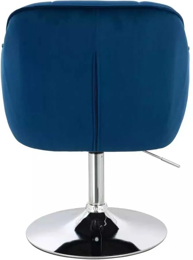 LuxuryForm DESIGN Stolička AVOLA VELUR na striebornom tanieri - modrá