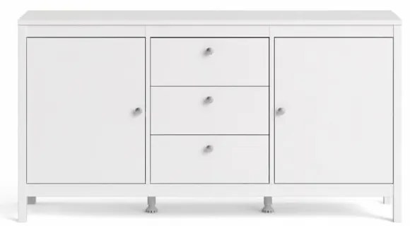 Tvilum Biely príborník SALOMO s 3 zásuvkami