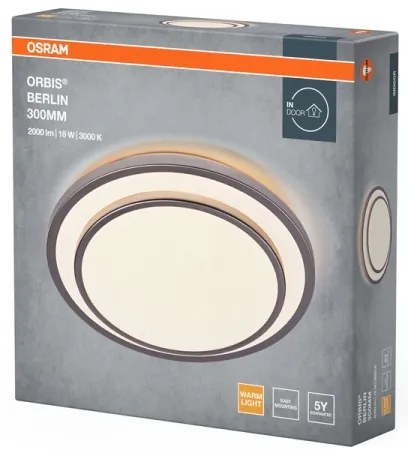Osram - LED stropné svietidlo ORBIS BERLIN LED/16W/230V pr. 29,3 cm strieborné