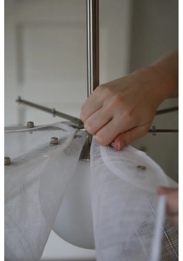 Biele závesné svietidlo so skleneným tienidlom ø 75 cm Styrka – Markslöjd