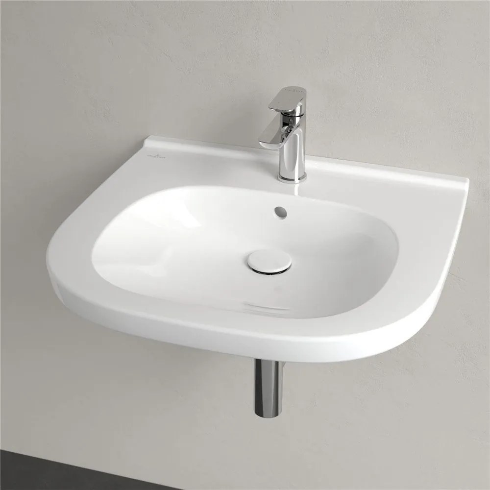 VILLEROY &amp; BOCH ViCare závesné umývadlo s otvorom, s prepadom, 610 x 550 mm, biela alpská, s povrchom CeramicPlus, 411960R1