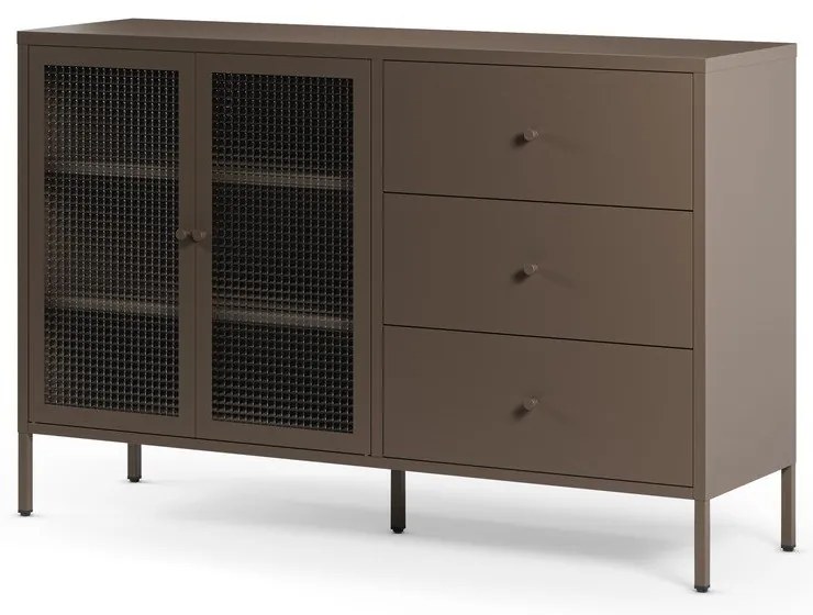 Sivá kovová vitrína 140x90x40 cm Layna – Marckeric