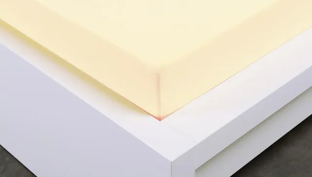 XPOSE ® Jersey prostěradlo polybavlna jednolůžko - vanilková 90x200 cm