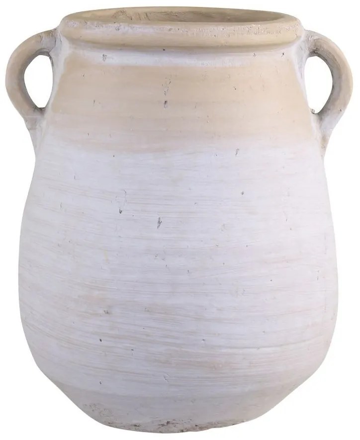 Šedo-béžová antik váza s uškami French Unique M - 27*25*31cm