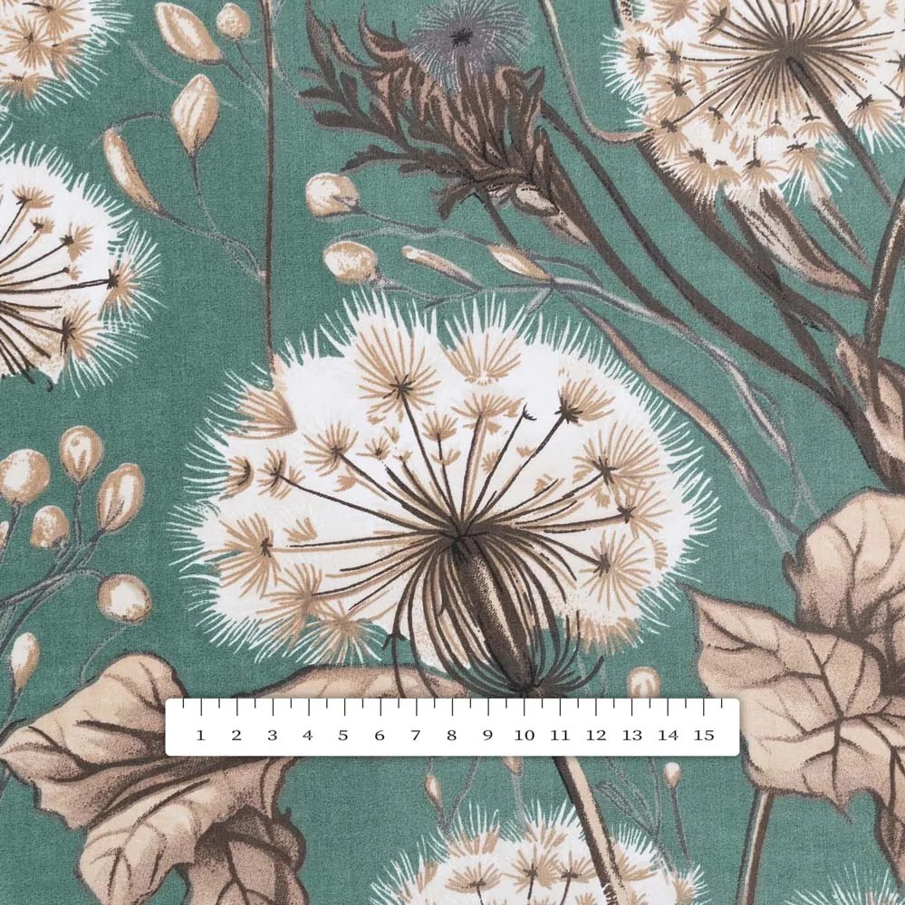 Biante Bavlnený štvorcový obrus Sandra SA-716 Jesenné púpavy na zelenom 90x90 cm