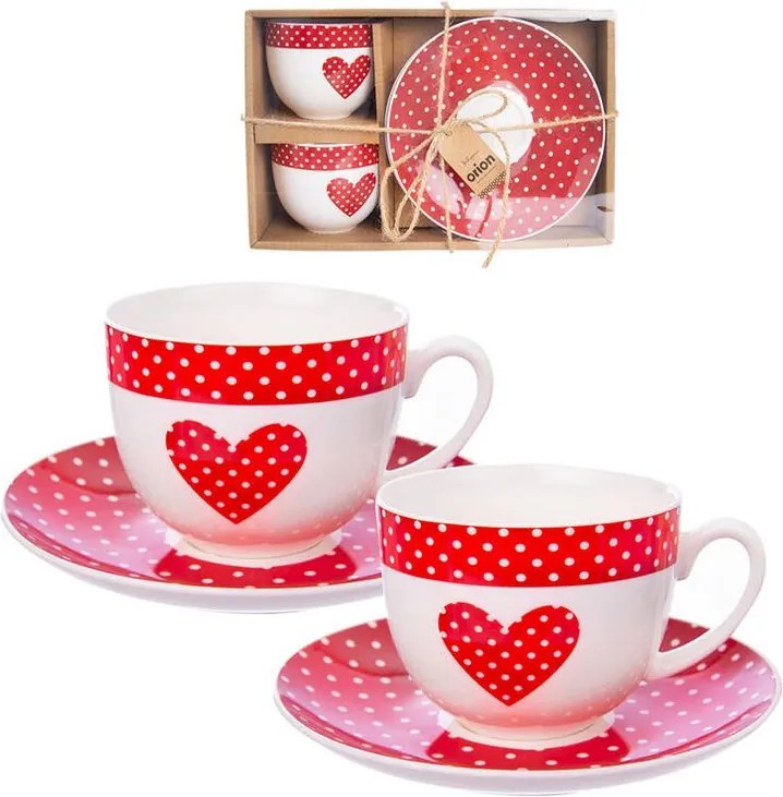 Porcelánová šálka s tanierikom BODKA 280 ml 2 ks