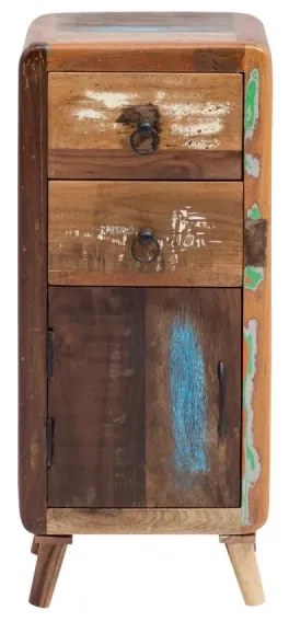 furniture-nabytek.cz - Masívna kúpeľňová spodná skrinka Calcutta II z recyklovaného dreva, lakovaná, viacfarebná – 35×35×80 cm