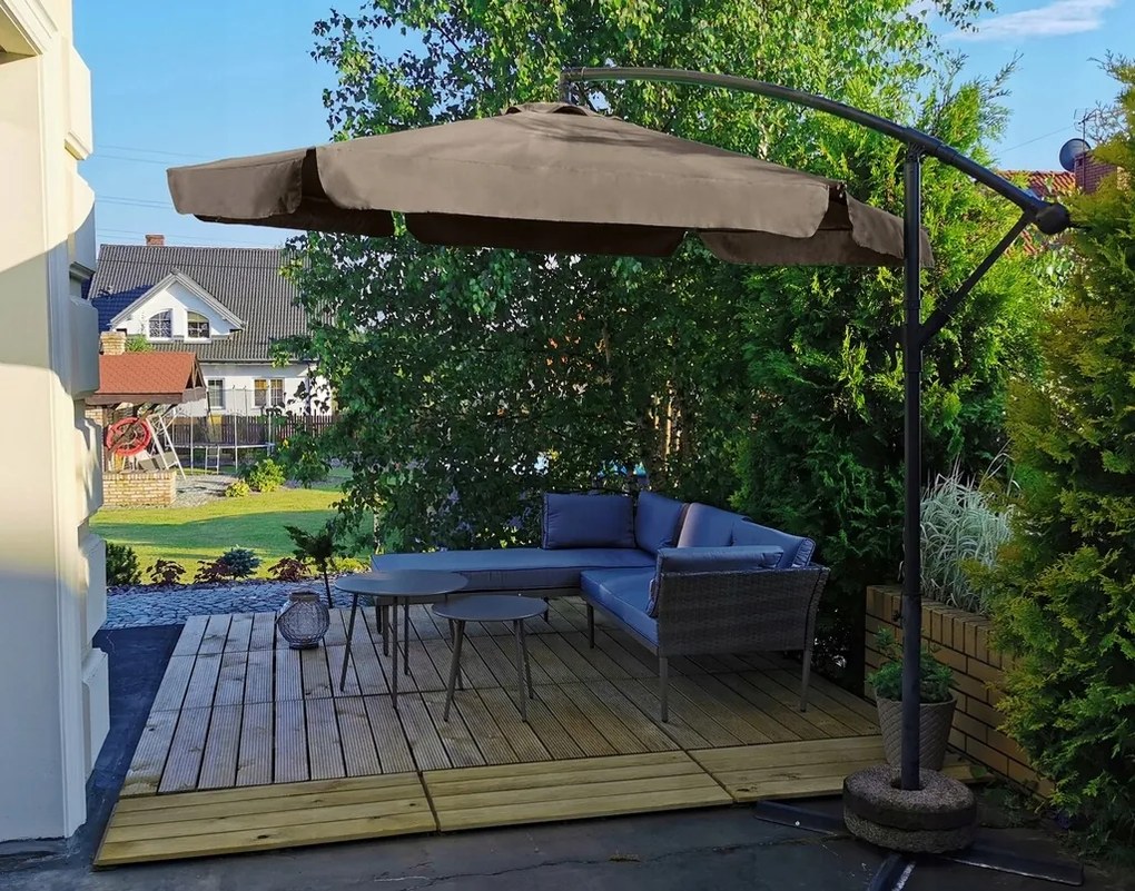 Dekorstudio Veľký záhradný slnečník Dallas - 350 cm - béžový