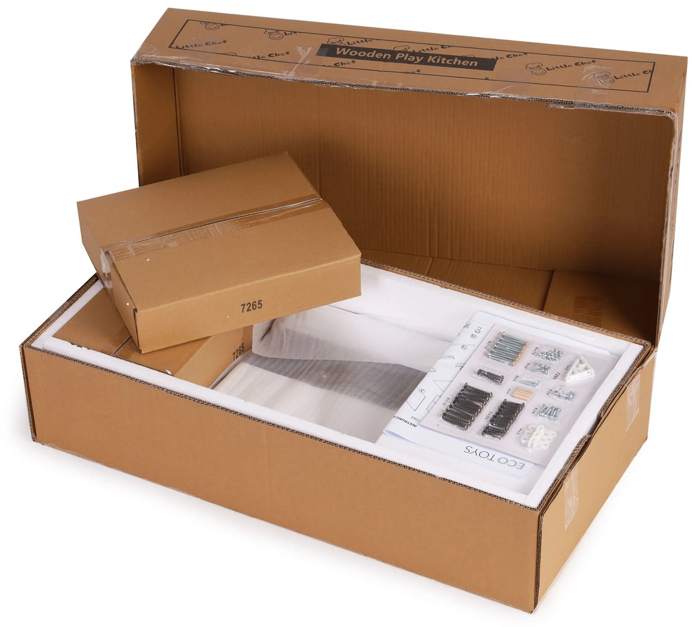 Veľká drevená kuchynka pre deti s doplnkami, ECOTOYS