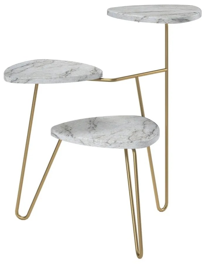 Stojan na kvetiny v bielo-zlatej farbe Novogratz Athena