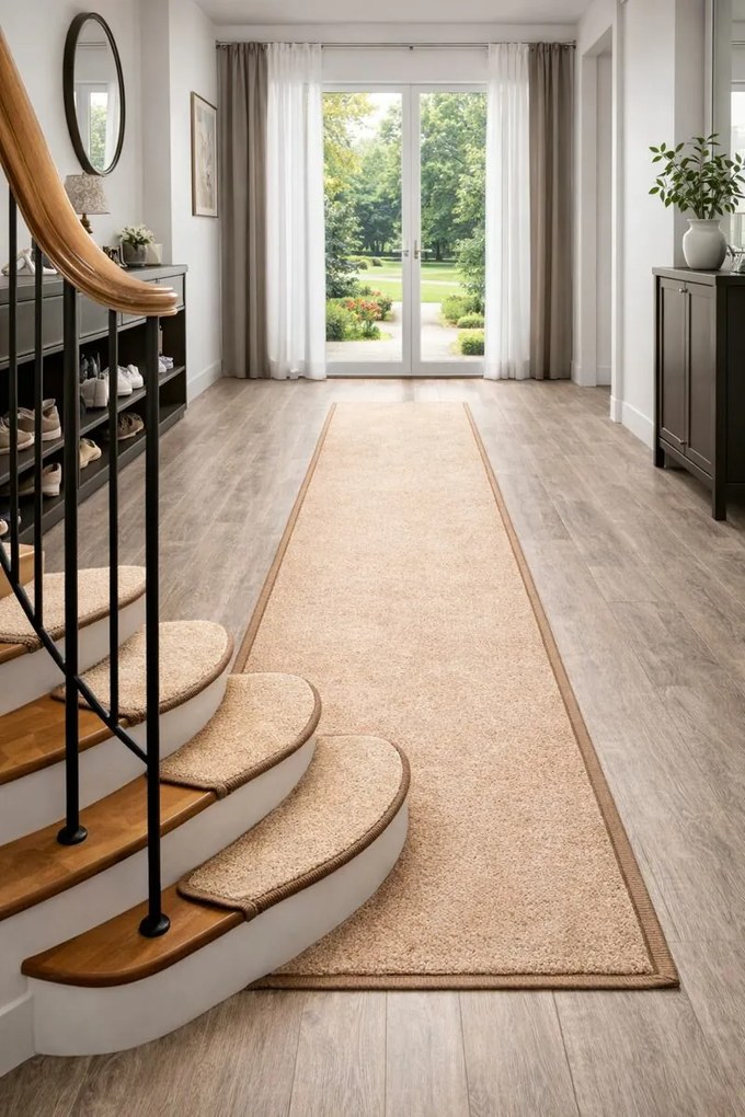 Vopi Nášľapy na schody Eton béžový obdĺžnik, samolepiaci - 25x80 obdĺžnik (rozmer vrátane ohybu)