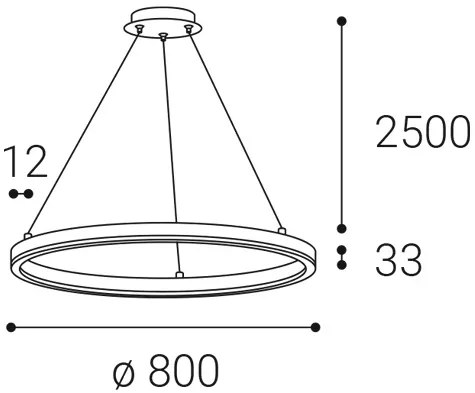 LED2 Závesné LED osvetlenie na lanku CIRCLE, 62W, teplá biela, kruhové, biele