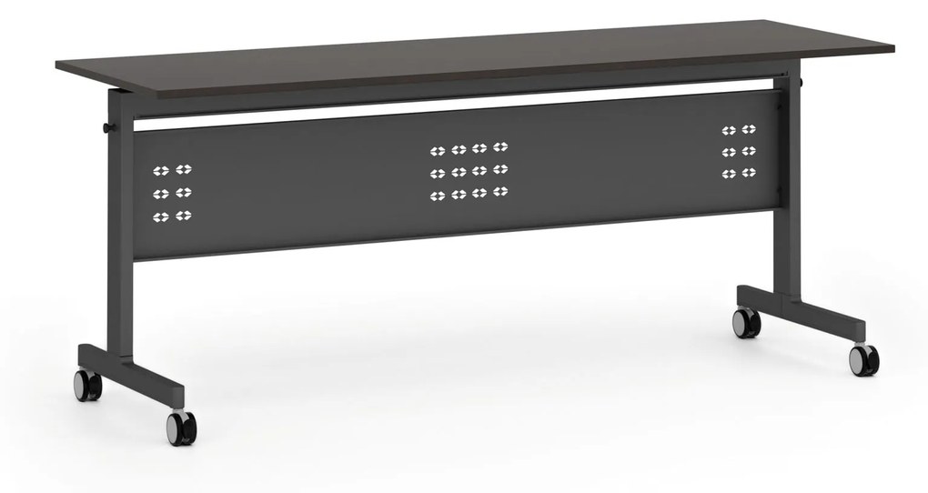 Mobilný stôl PRIMO MOBI, 1800 x 600 mm, čierna podnož, wenge