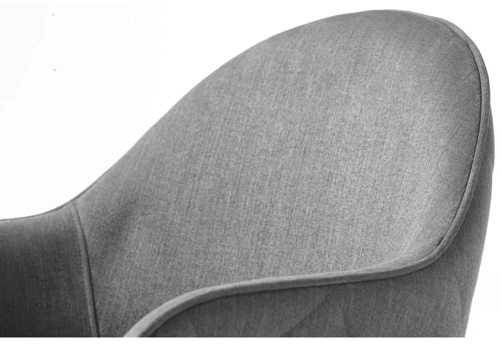 Sivé čalúnené jedálenské kreslo s podrúčkami Minto – Unique Furniture