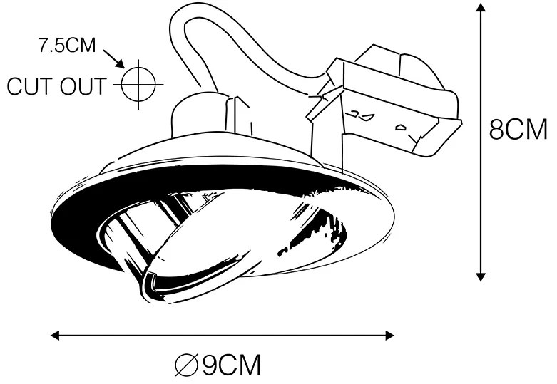 Inteligentné zapustené bodové svietidlo oceľové, naklápacie, vrátane Wifi GU10 - Cisco