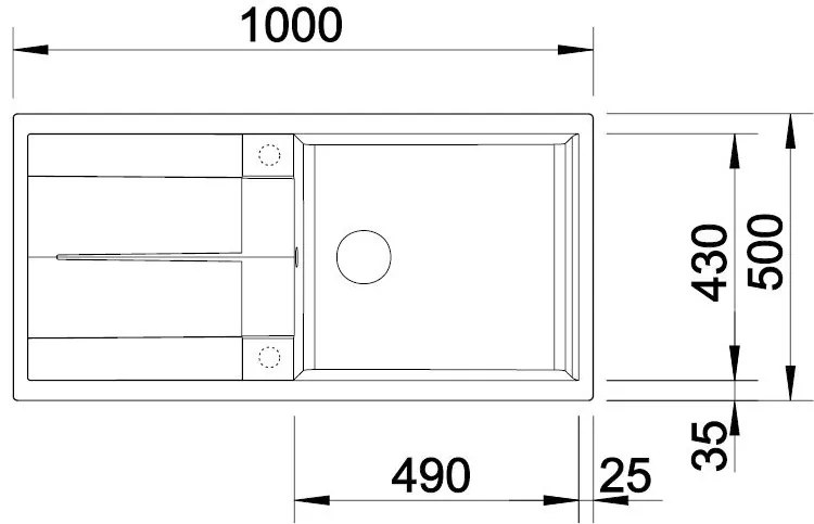 Blanco Metra XL 6 S, silgranitový drez 1000x500x190 mm, 1-komorový, čierna, BLA-525930