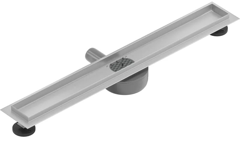 Mexen Flat nerezový sprchový žľab 50 cm s rotačným 360° sifónom - telo žľabu bez krytu, nerez, 1040050