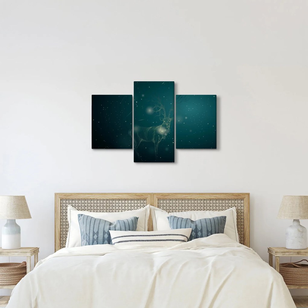 Obraz - Magický jeleň v noci (90x60 cm)