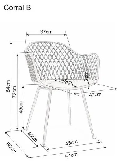 AKCIA Biela plastová stolička CORRAL B II. akosť