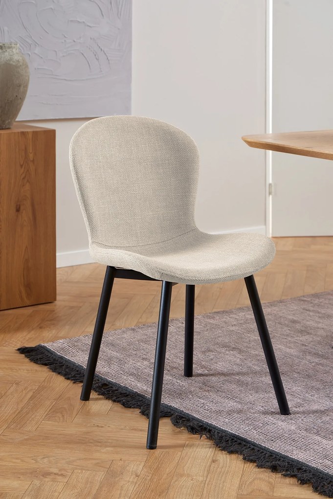 FIORA Béžové (Látka Basel 24) - MODERNÁ ČALÚNENÁ STOLIČKA DO OBÝVAČKY/ JEDÁLNE LOFT