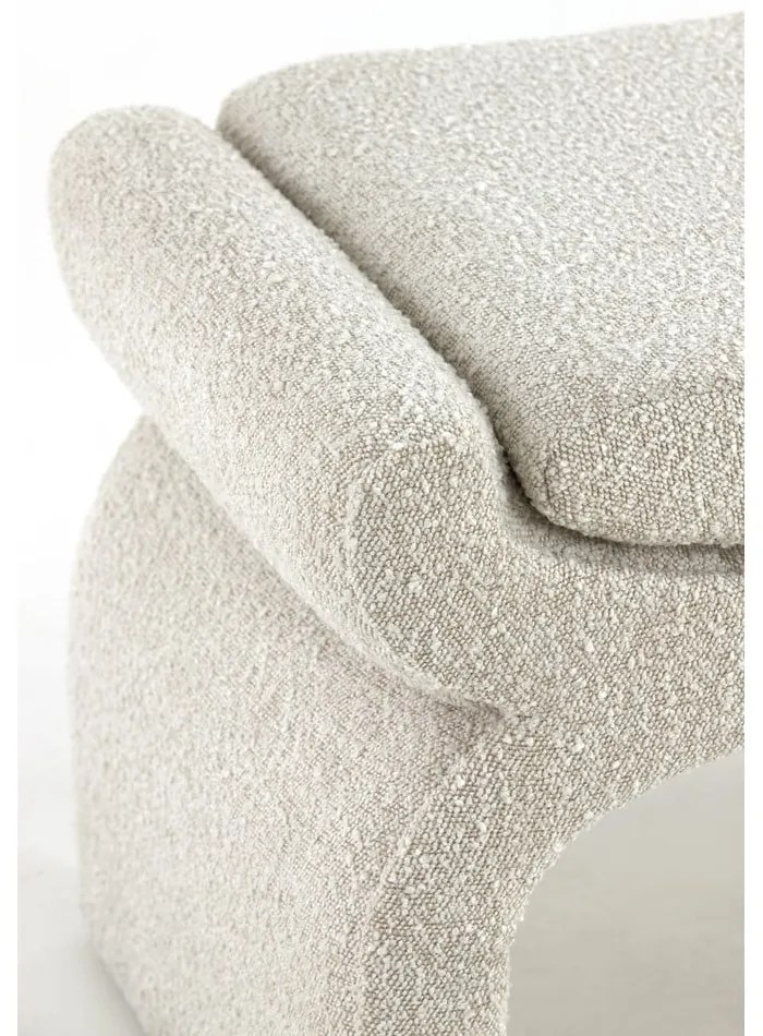 Krémová lavica z textílie buklé Nafya – Light &amp; Living