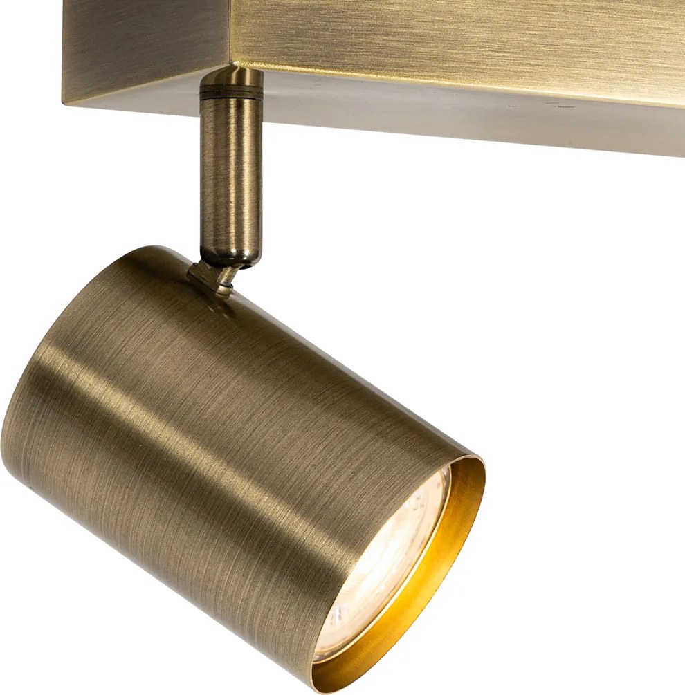 Moderné stropné svietidlo bronzové 2-žiarovkové nastaviteľné obdĺžnikové - Jeana